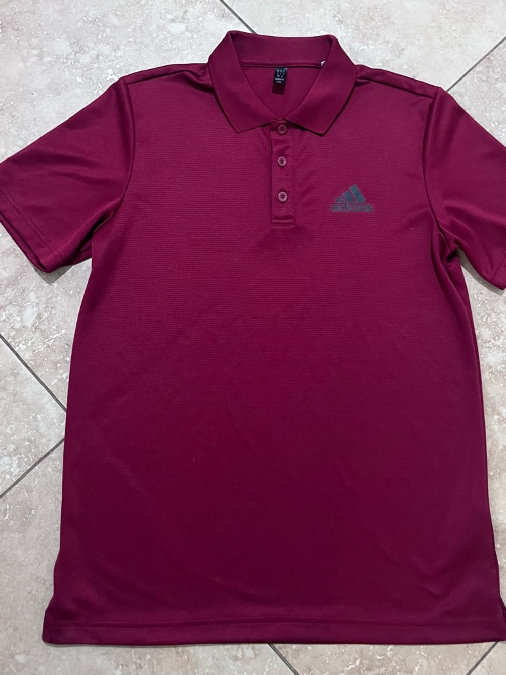 adidas Men's Maroon Polo with Logo